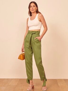 Reformation High-Waist Olive Norman Pants